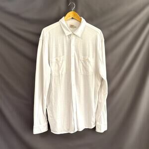 Faherty Knit Seasons Shirt Size XXL Soft Cotton White Button Down Long Sleeve